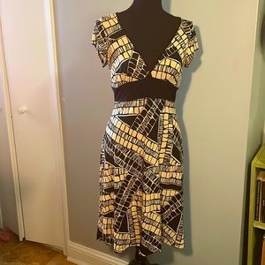 Black and cream printed dress
